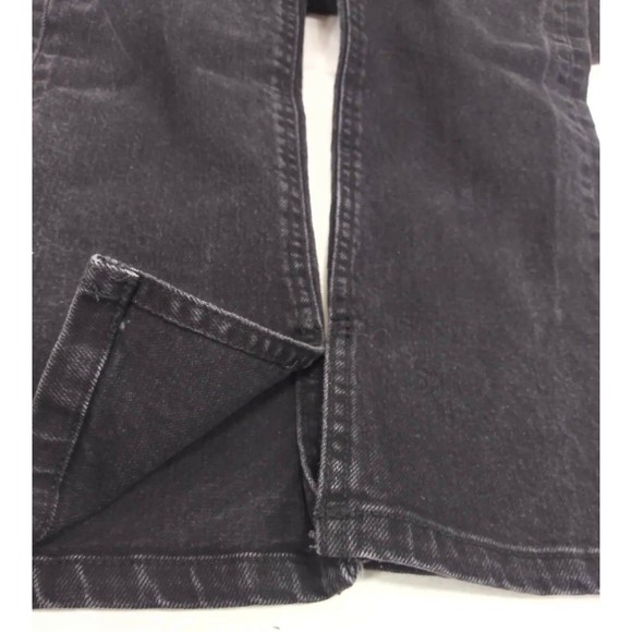 ZARA High Rise Straight Leg Mom Jeans Black Slit Ankle Size 10 Skinny Denim - Picture 6 of 6